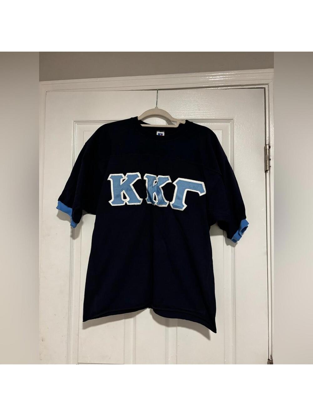 Russell Athletic Navy Blue Greek Letter KKG T-Shirt Size L